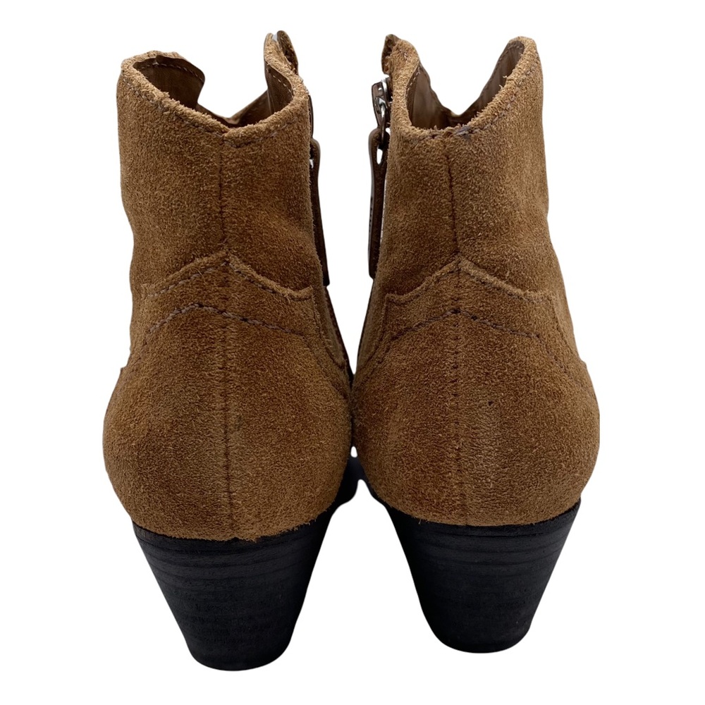 Schutz Abiha Tan Suede Leather Zip Block Heel Western Boot Bootie Size 6 - Picture 9 of 11